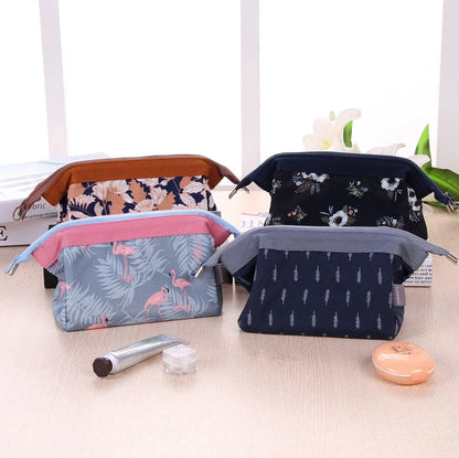Premium Makeup and Cosmetics Organiser Bag in Flamingo Design with Spacious Interior and Customisable Storage Options