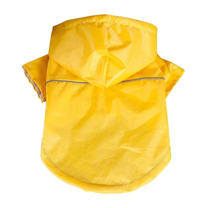 Waterproof reflective hooded raincoat for small and large dogs and cats, available in various sizes and colours