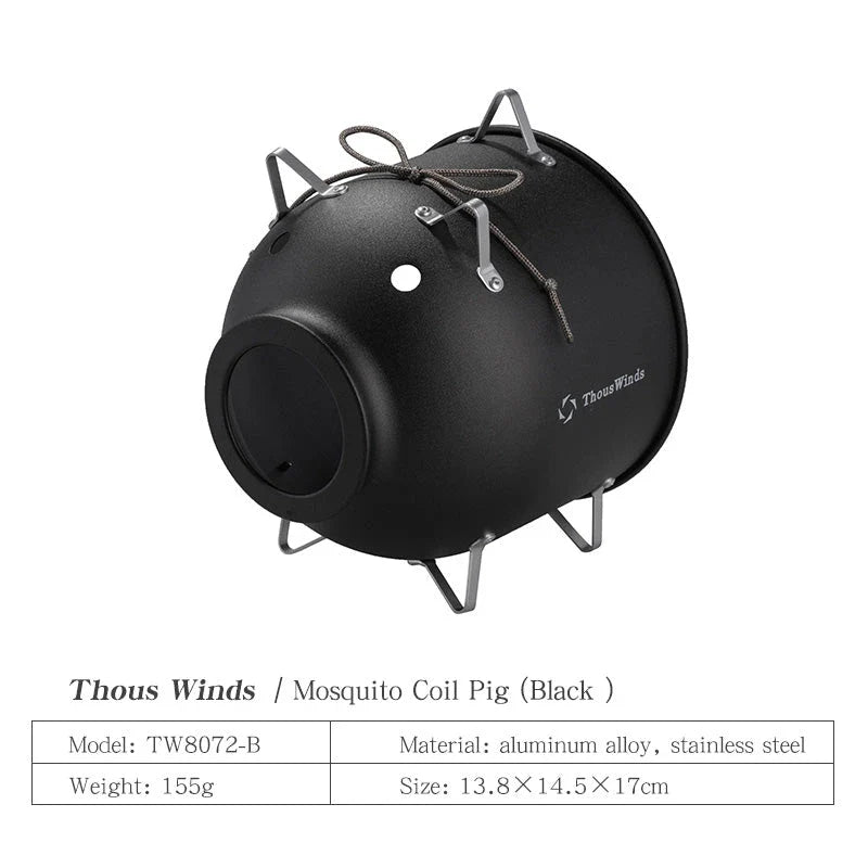 Charming pig-shaped mosquito coil holder for outdoor use, featuring a fireproof and anti-scalding design for safe mosquito protection.