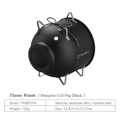 Charming pig-shaped mosquito coil holder for outdoor use, featuring a fireproof and anti-scalding design for safe mosquito protection.