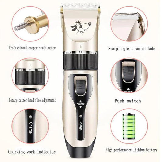 Golden Design Dog's Hair Trimmer Set with Quiet Electric Trimmer, Ergonomic Design, and Precision Attachments for Stress-Free Grooming