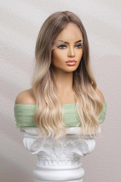 Luxurious 13x2 inch lace front wig with 24-inch waves in a natural-looking ombre colour