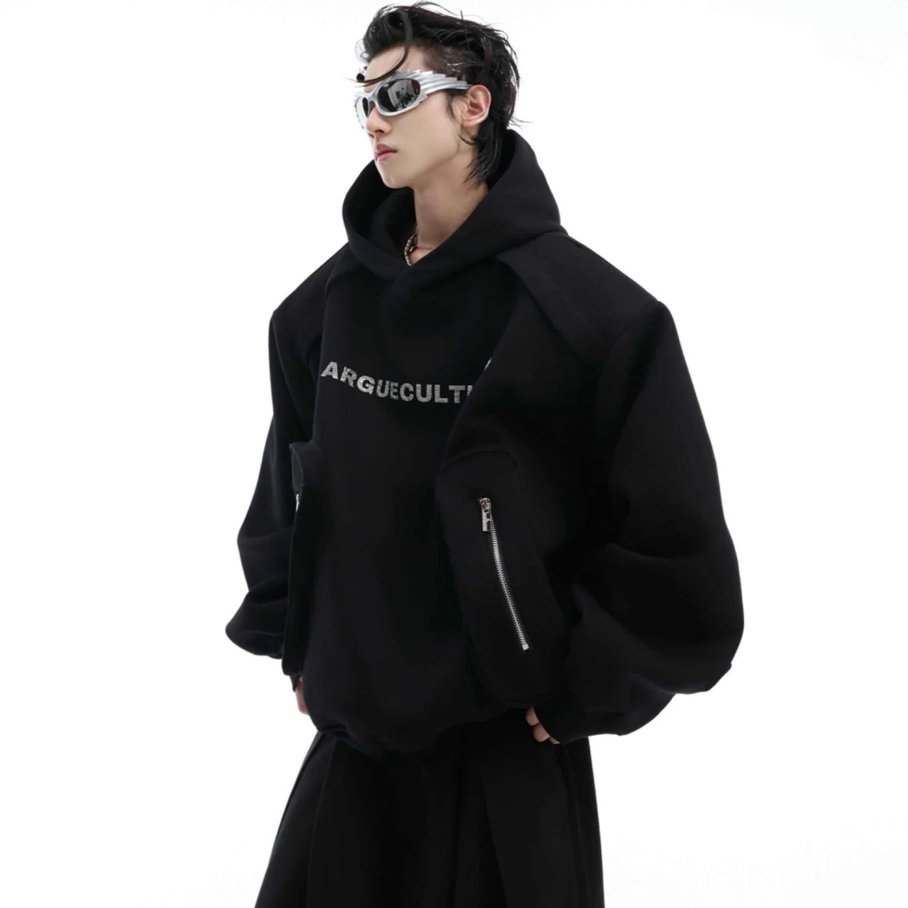 Pocket Heavy Hooded Sweater for Men, featuring a premium cotton-polyester blend, roomy front pockets, and a generous hood for added warmth and coverage.