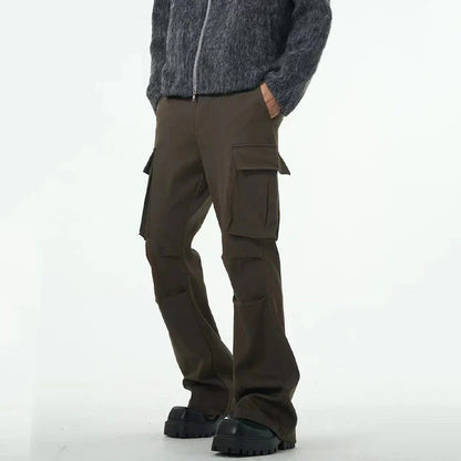 Premium British-made retro-style overalls with multiple pockets in a brown colour
