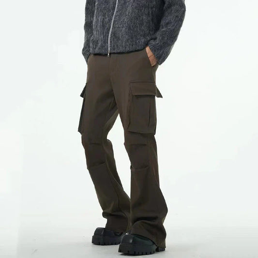 Premium British-made retro-style overalls with multiple pockets in a brown colour
