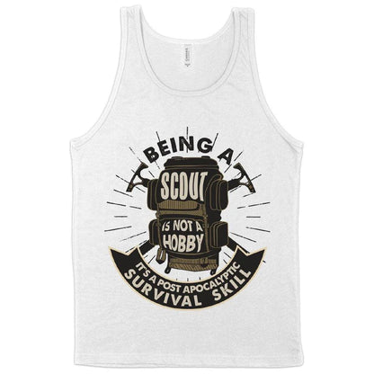 Premium cotton tank top with rounded neckline and side-seam detailing, perfect for Scouts and outdoor enthusiasts