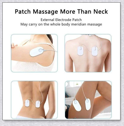 A wireless neck massager with an adjustable design for targeted neck pain relief and muscle relaxation.