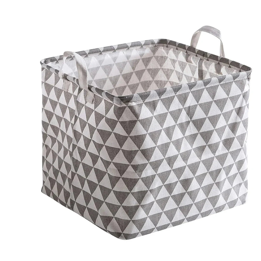 Eco-Friendly Folding Laundry Storage Basket with a stylish geometric pattern