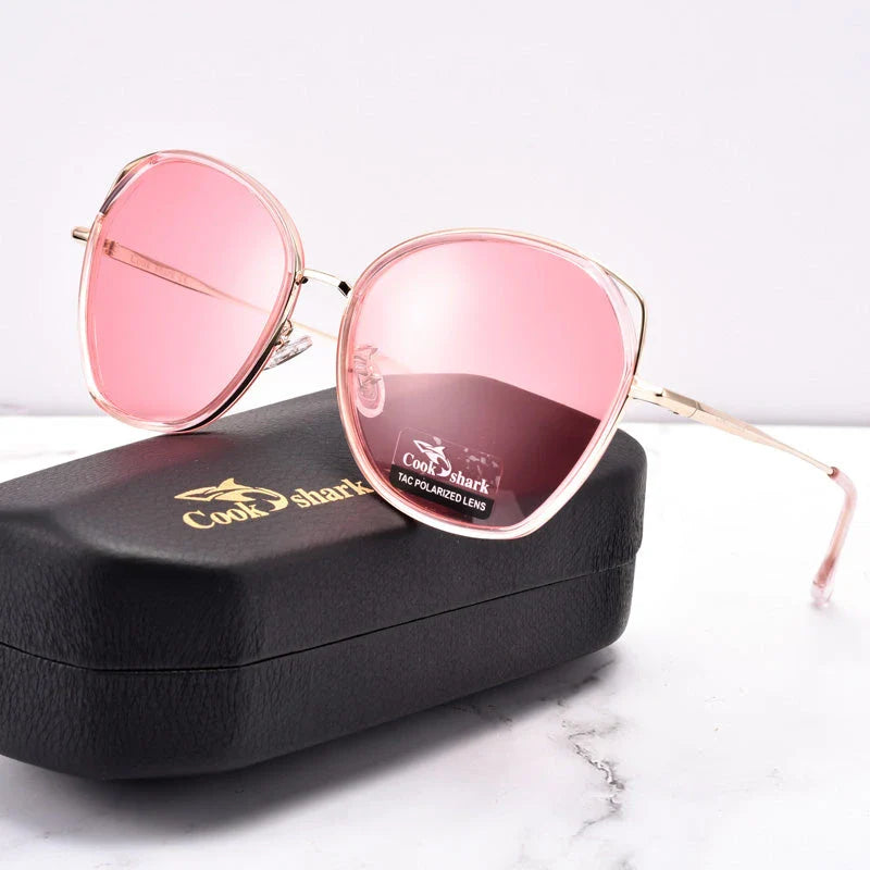 Stylish Polarized Butterfly Sunglasses for Women with Lightweight Alloy Frame and Resin Lenses