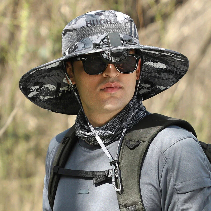 Versatile outdoor sun hat made of premium nylon fabric, providing sun protection and breathability for hiking, climbing, and fishing activities