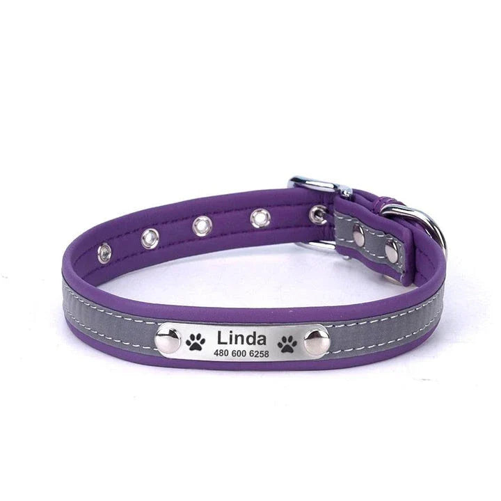 Premium Personalized Reflective Dog Collar in various colours and sizes, designed to enhance your canine's safety and style