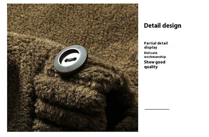 Premium double-sided cashmere hooded jacket with luxurious faux fur lining, perfect for British winter weather