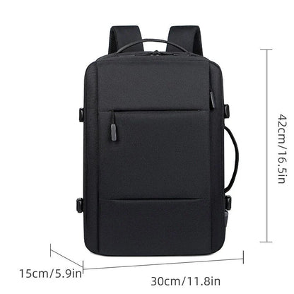 Premium Expandable Travel Backpack with USB Charging Port and Waterproof Oxford Fabric