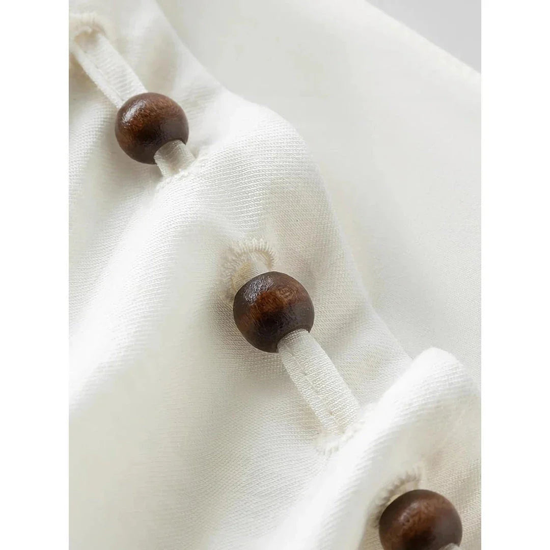 Elegant Chinese-Style Romantic Dress for Women in Creamy-White Colour