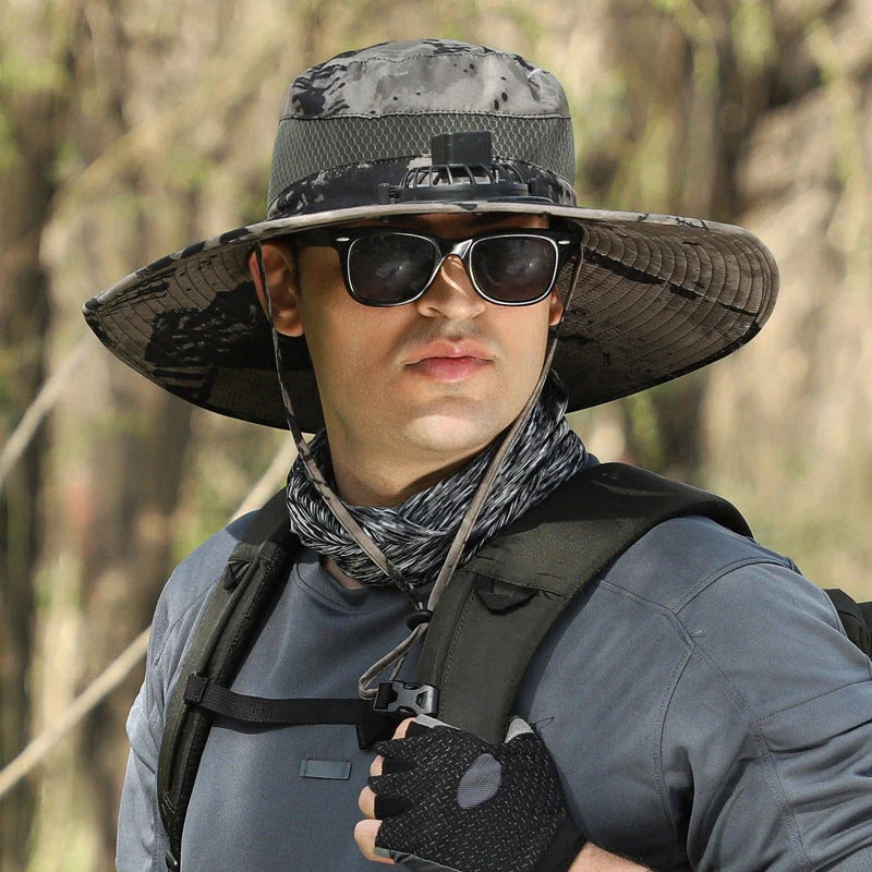Versatile outdoor sun hat made of premium nylon fabric, providing sun protection and breathability for hiking, climbing, and fishing activities