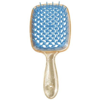 Luxurious air cushion scalp massage hair brush with wide teeth for smooth, painless detangling and healthier hair