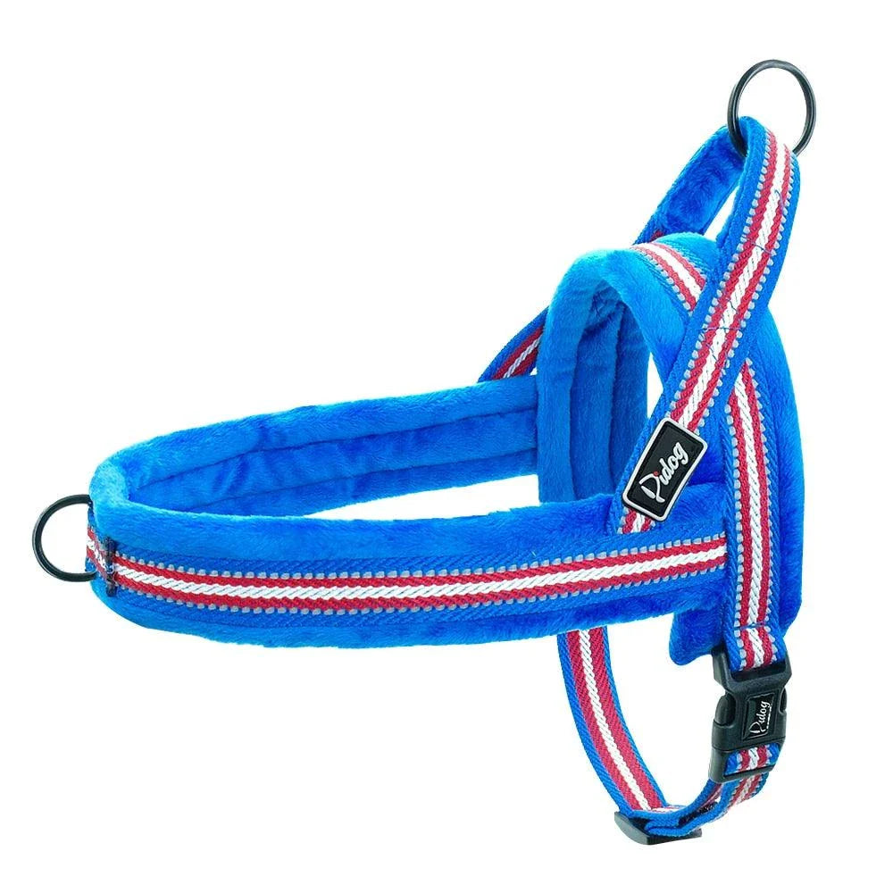 Adjustable reflective dog harness with padded interior for comfort and safety