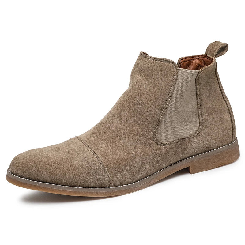 Premium suede high-top casual men's Martin boots with a robust rubber sole and a timeless silhouette