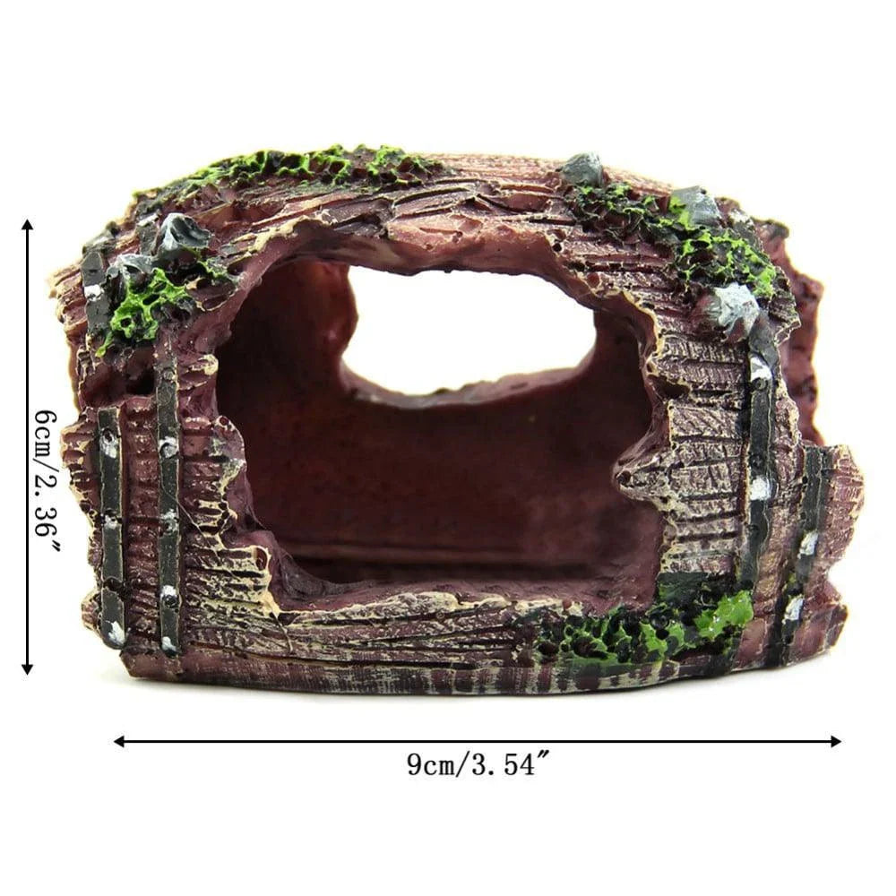 Elegant Artificial Barrel Ornament for Fish Tank, Adds Rustic Charm and Enrichment to Aquarium Decor