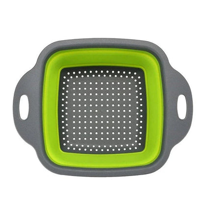 Premium Colourful Folding Strainer with Collapsible Silicone Frame for Draining Pasta and Rinsing Vegetables