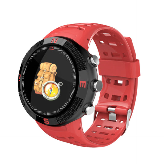 F18 Smart Watch with OLED display, silicone wristband, and comprehensive health tracking features