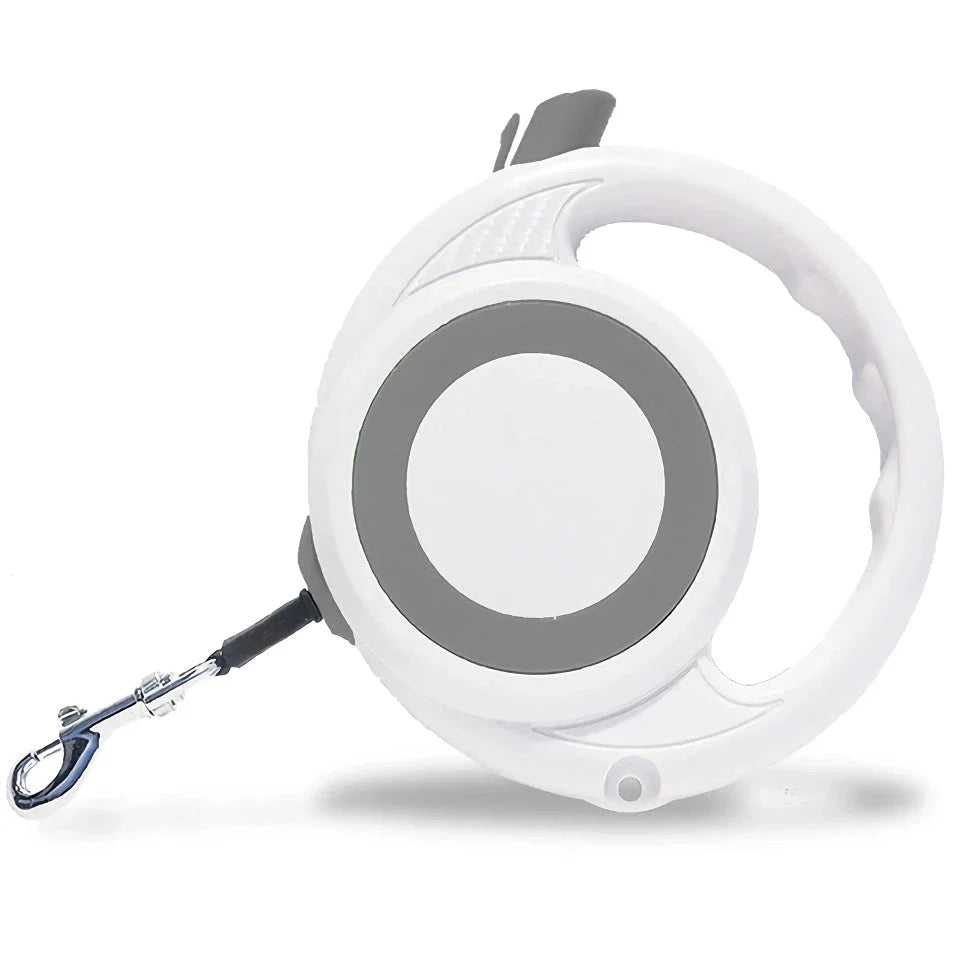 Premium 5m retractable dog leash with anti-slip handle and one-handed brake for small to medium dogs