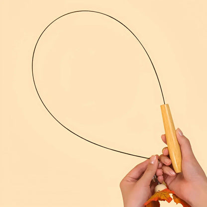 Interactive Rotating Leaf Cat Teaser Toy with Wooden Handle and Steel Wire for Engaging Cat Play and Exercise