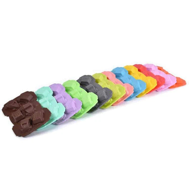A premium silicone baking mould in the shape of charming cars, perfect for baking, crafting, and more
