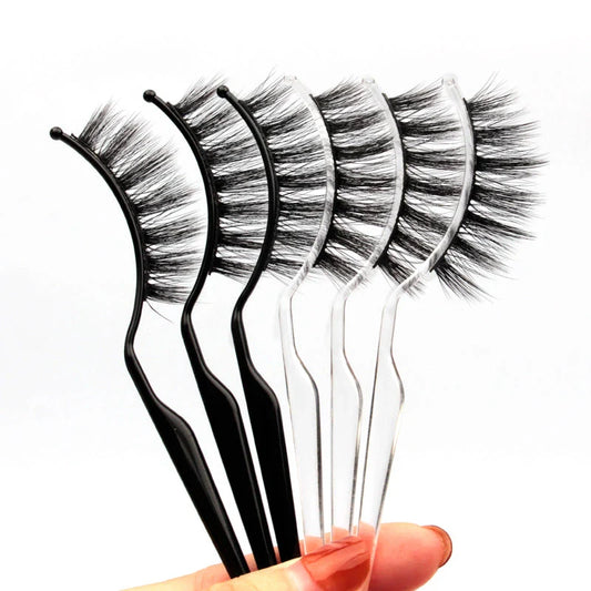 Elegant false eyelash display stand made of premium plastic with adjustable curvature for optimal lash presentation