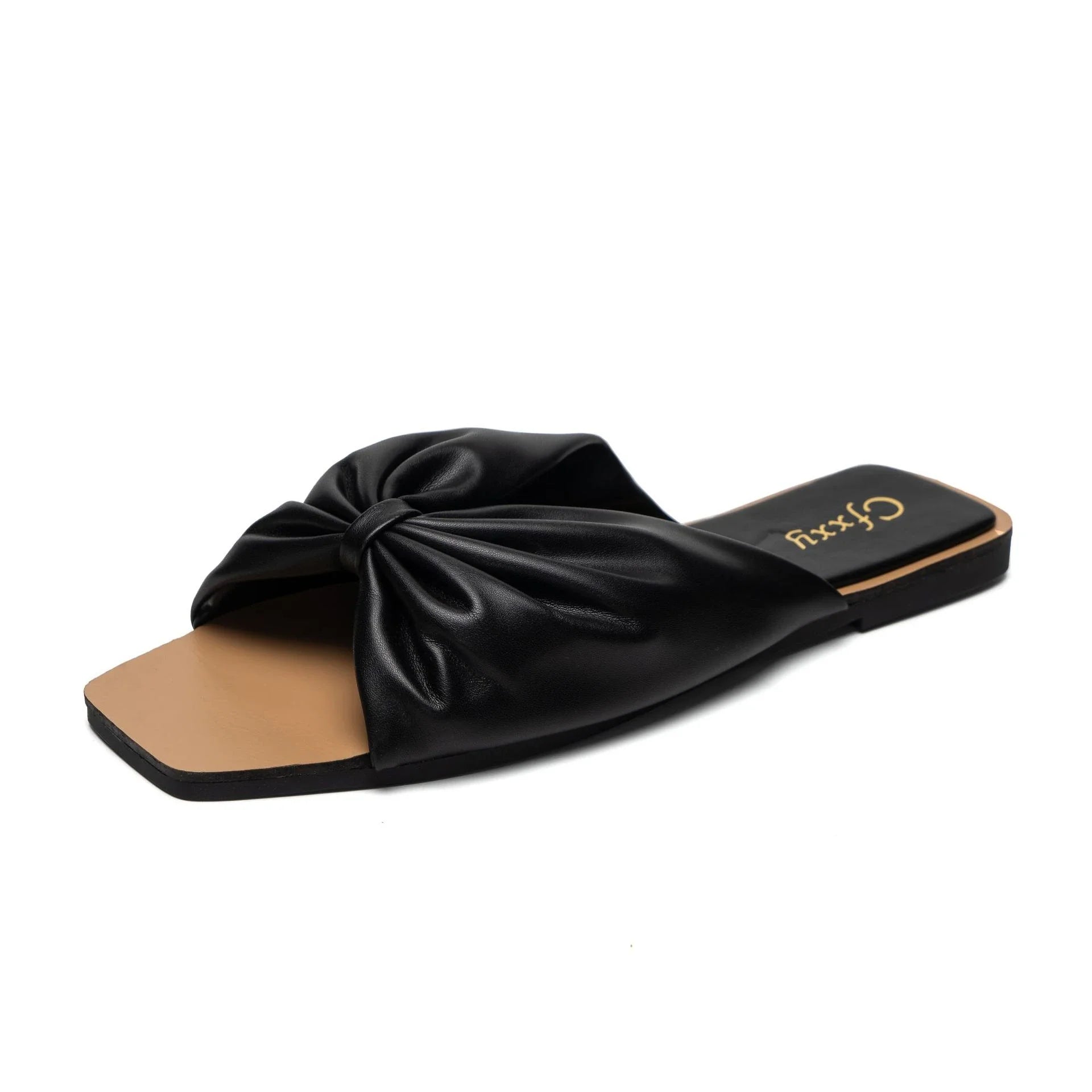 Stylish bow-accented flat sandals for women in multiple colours