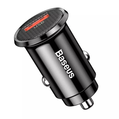 High-Performance 30W Dual-Port Fast Car Charger with USB and USB-C ports for lightning-fast charging on the go