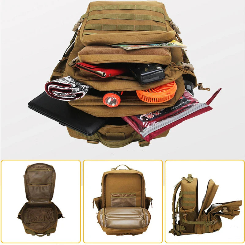 Premium Oxford Waterproof Backpack for Men with Large 45-Litre Capacity, Durable Construction, and Multiple Compartments