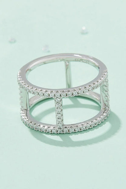 Elegant silver moissanite promise ring with minimalist design, showcasing premium materials and exceptional sparkle