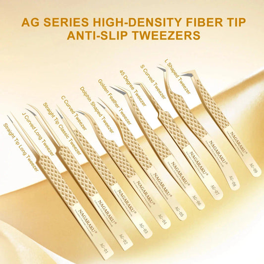 Premium Precision Fibre Tip Eyelash Extension Tweezers in Black with Straight Design