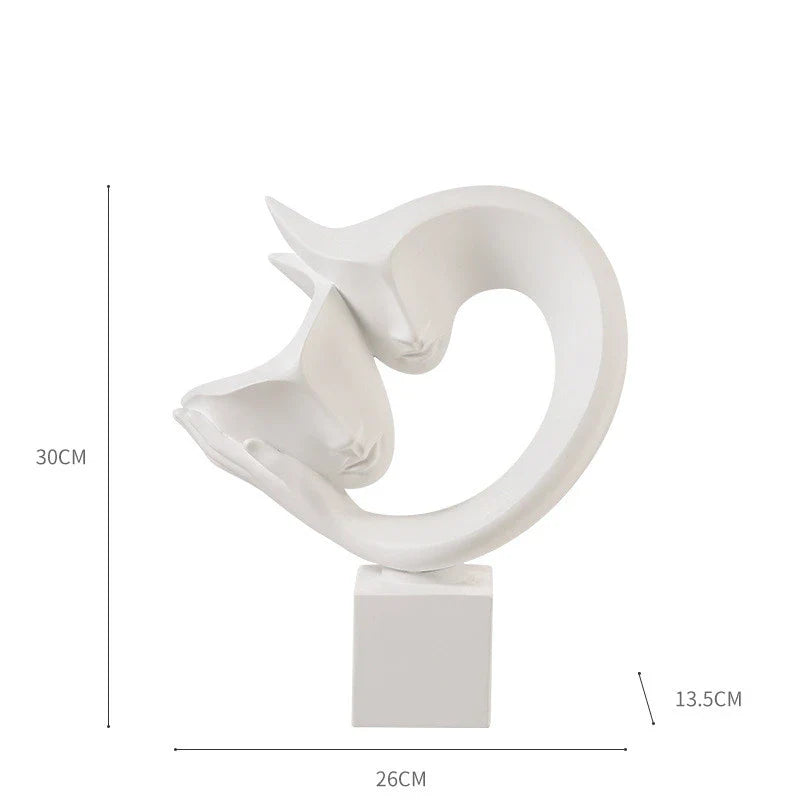 Elegant minimalist resin bogu wall shelf in white and black colours, with decorative items displayed on the shelf