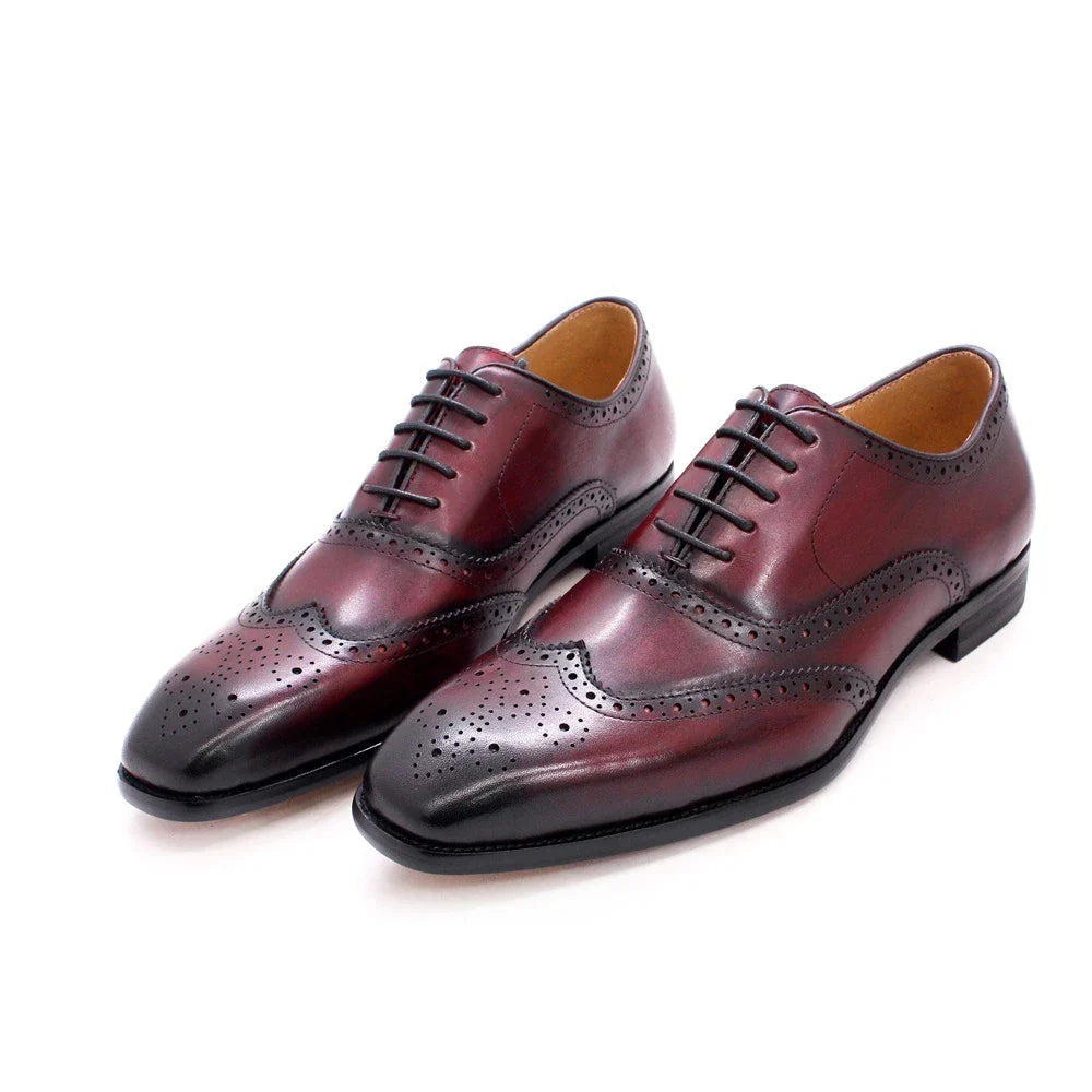 Premium British-style brogue leather dress shoes for men, featuring exquisite craftsmanship, durable construction, and a sophisticated, versatile design.