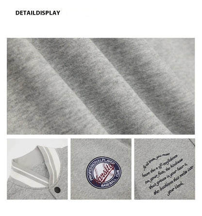 American Retro Embroidered Baseball Jacket with Vintage-Inspired Design and Relaxed Fit