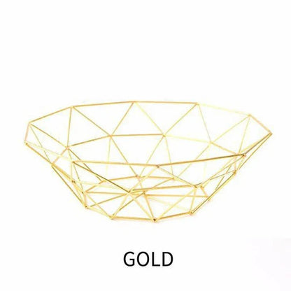 Elegant wrought iron storage basket with intricate design, perfect for home decor and versatile storage solutions