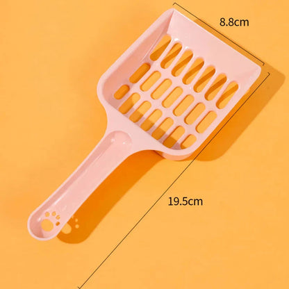 A large, high-quality cat litter scoop made of durable plastic with a hollow design for efficient cleaning.