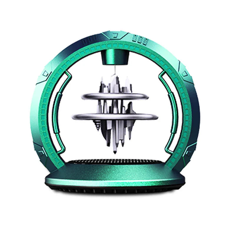 Sophisticated solar-powered car fragrance diffuser with natural plant-based aromatherapy technology