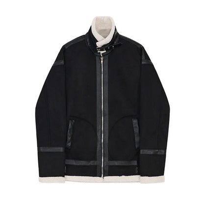 Premium casual lambswool jacket for stylish British gentlemen, featuring a zip-up design, timeless solid colour, and durable construction.