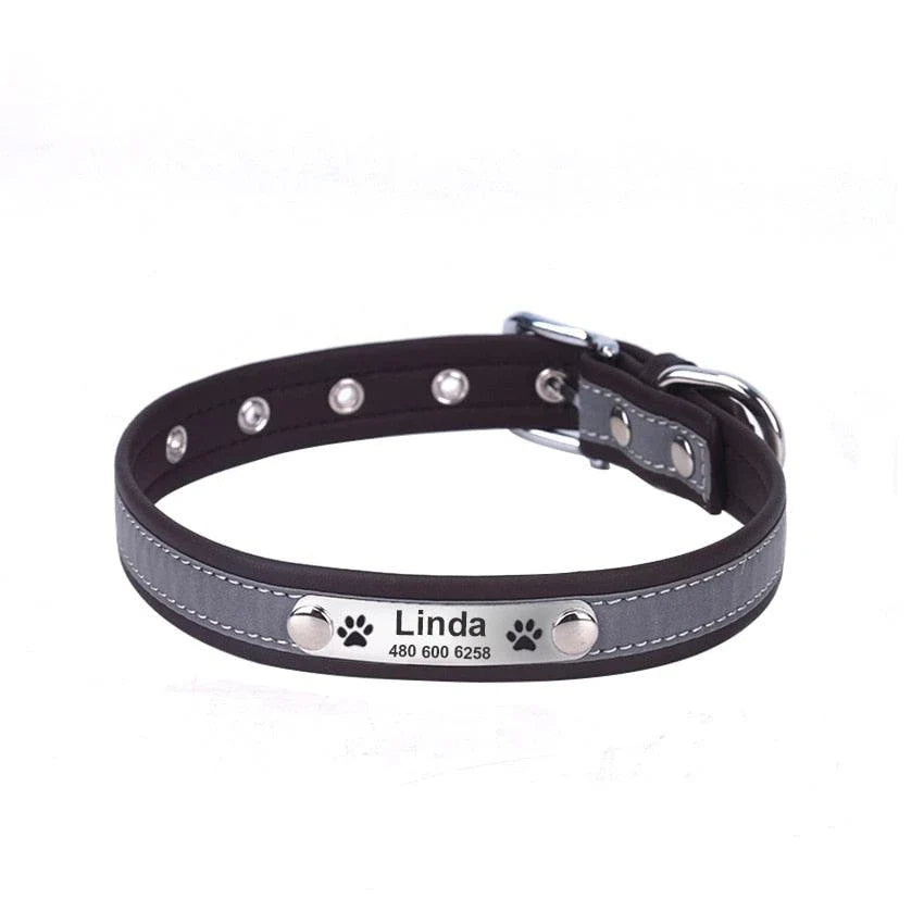 Premium Personalized Reflective Dog Collar in various colours and sizes, designed to enhance your canine's safety and style