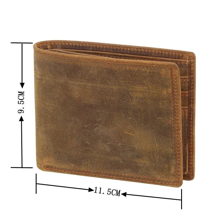 Premium short leather wallet in brown, tan, and black colours for British gentlemen