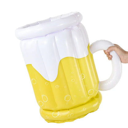 Premium inflatable ice bucket in bright yellow colour, perfect for summer parties and events