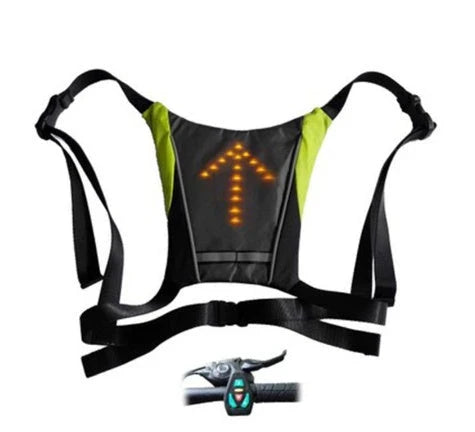 A grey LED signal vest with bright lights for improved visibility and safety during outdoor activities