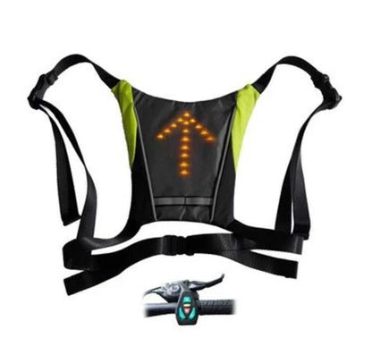 A grey LED signal vest with bright lights for improved visibility and safety during outdoor activities