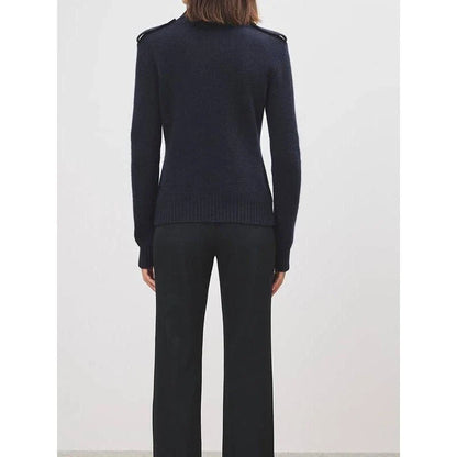 Premium Wool and Cashmere Cardigan in a classic design, featuring a turn-down collar and single-breasted closure for a sophisticated and comfortable look.