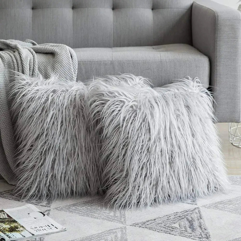 Luxury Plush Square Pillowcase in various colours for elegant home decor