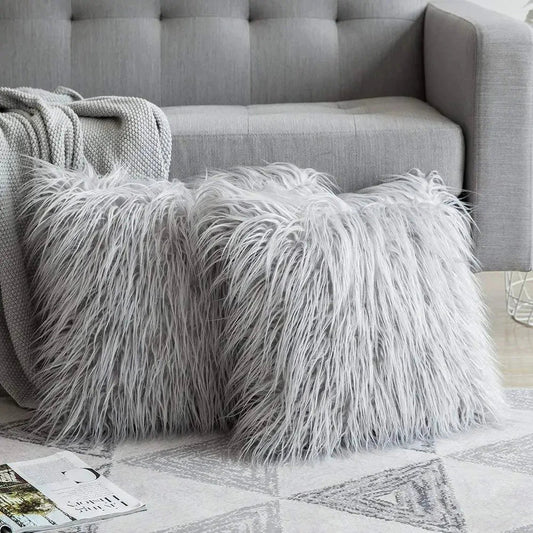 Luxury Plush Square Pillowcase in various colours for elegant home decor