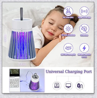 A versatile mosquito killer lamp that uses blue-violet light to attract and zap flying insects like mosquitoes, flies, and moths.